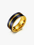 Black Brushed Gold Tungsten Carbide Ring