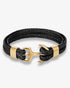 Matte Black Leather Anchor Bracelet