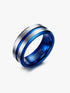 Blue Inlay Tungsten Carbide Ring