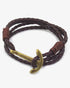 Bronze Anchor Leather Braided Bracelet
