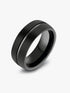 Centered Groove Black Tungsten Carbide Ring