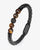 Men's Leather Bracelet With Lava Beads - Zorrado