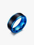 Two Tone Blue Tungsten Carbide Ring