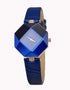 Women's Geometry Crystal Leather Strap Watch