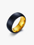 Yellow Gold Inlay Tungsten Carbide Ring